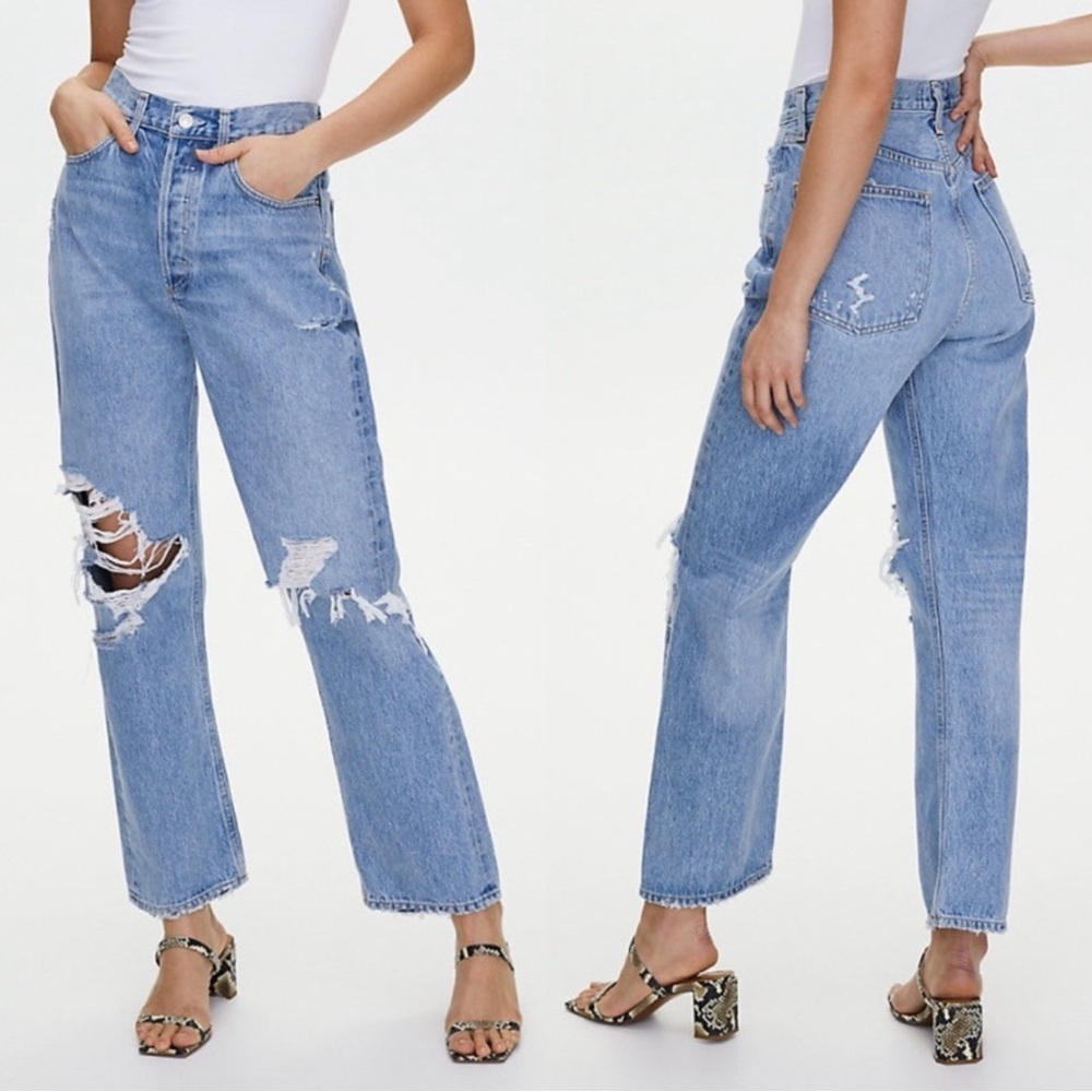 AGOLDE 90’s Loose Fit Distressed Ripped Denim Jeans